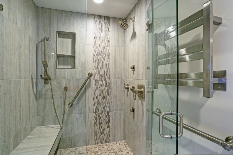 Walk-in Shower with Stone Accents
